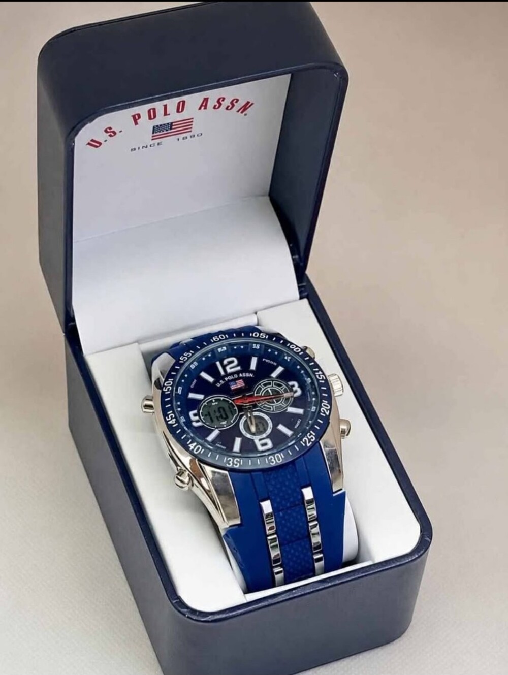 U.S. Polo Assn. Sport Men's US9284 Blue Analog-Digital Chronograph Watch